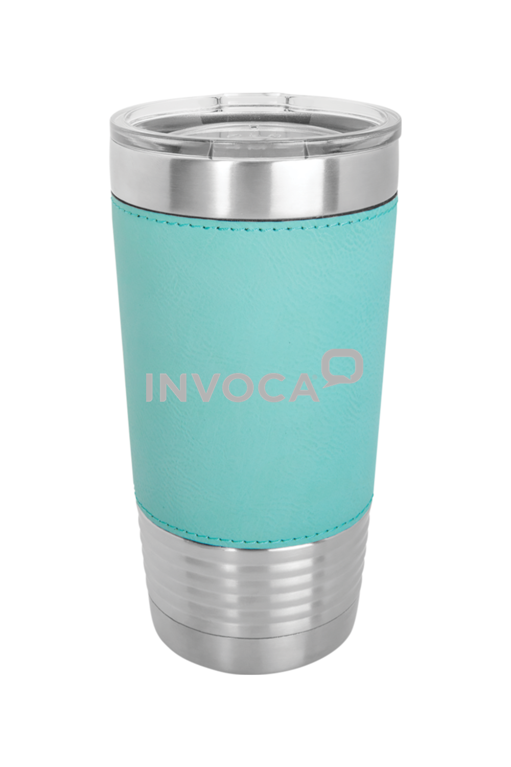 20oz Leather Insulated Tumbler with Clear Lid