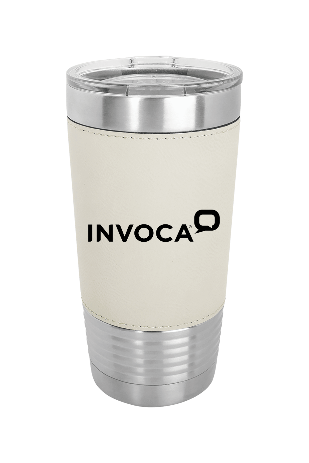 20oz Leather Insulated Tumbler with Clear Lid