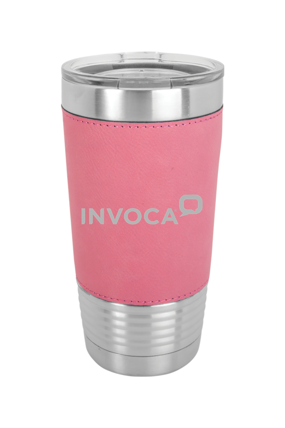 20oz Leather Insulated Tumbler with Clear Lid