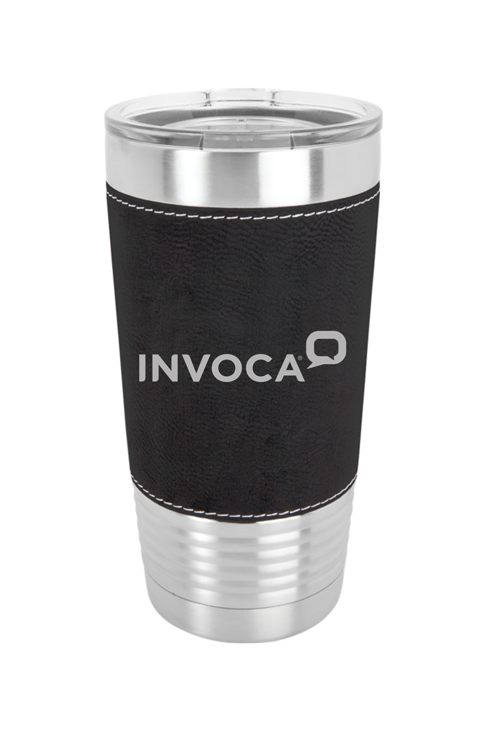 20oz Leather Insulated Tumbler with Clear Lid