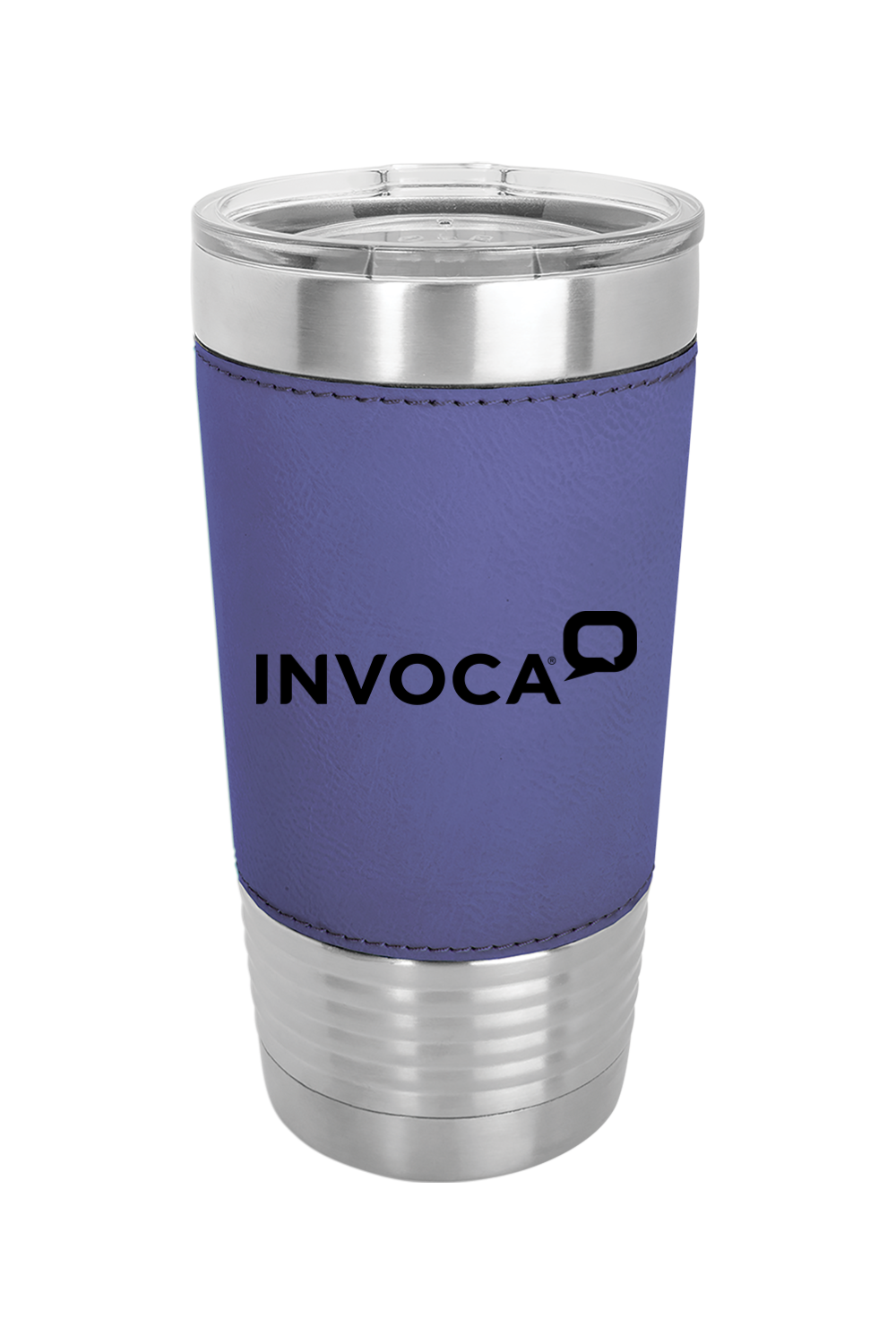 20oz Leather Insulated Tumbler with Clear Lid